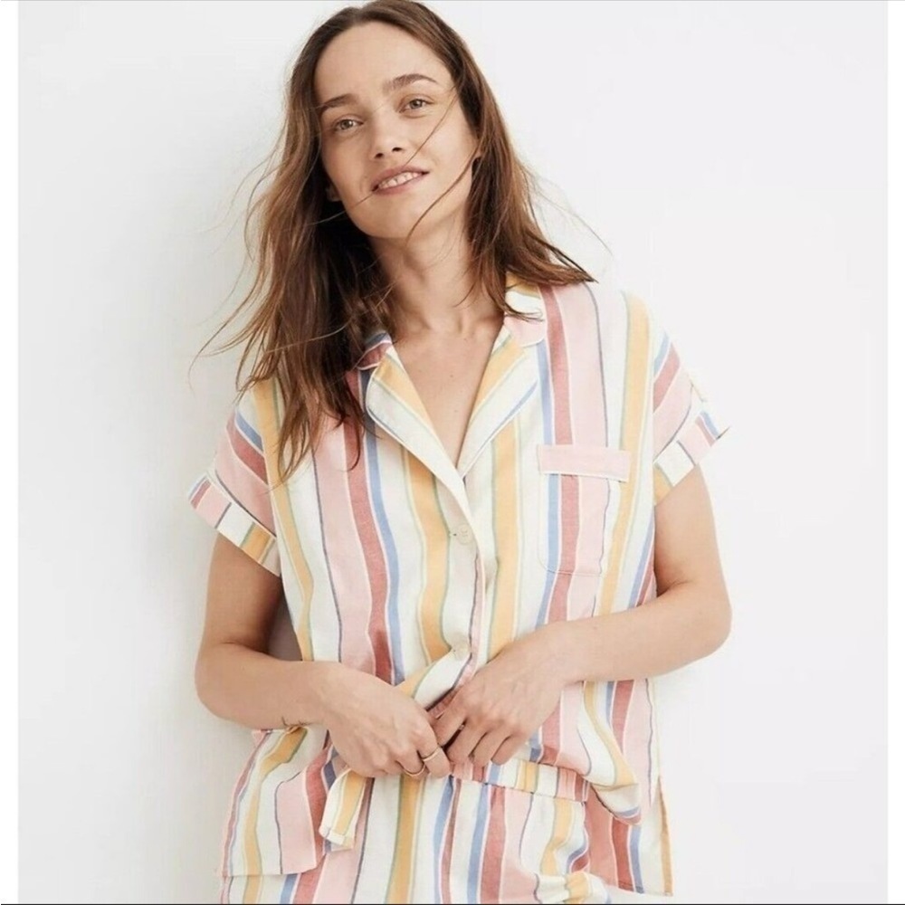 Madewell Bedtime Rainbow Stripe Pajama Top